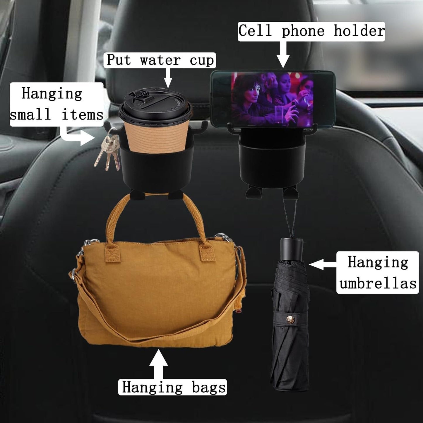 Hanging Storage Cup & Phone Holder - Pack of 2