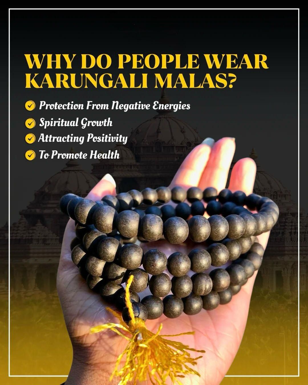 Original Karungali Mala Ebony Wood 108 Beads Necklace