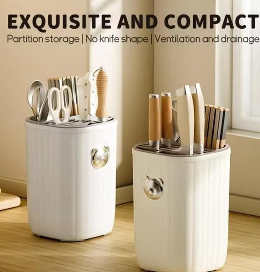 Multifunctional Kitchen Knife Holder and Cutlery Storage