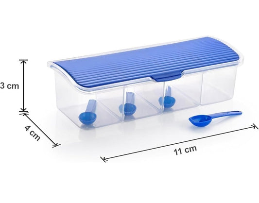 4-in-1 Spice Vault with Measuring Spoons & Airtight Lid – Pack of 2