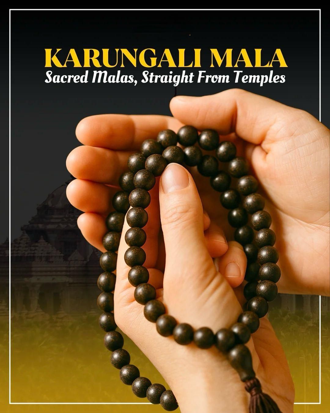 Original Karungali Mala Ebony Wood 108 Beads Necklace