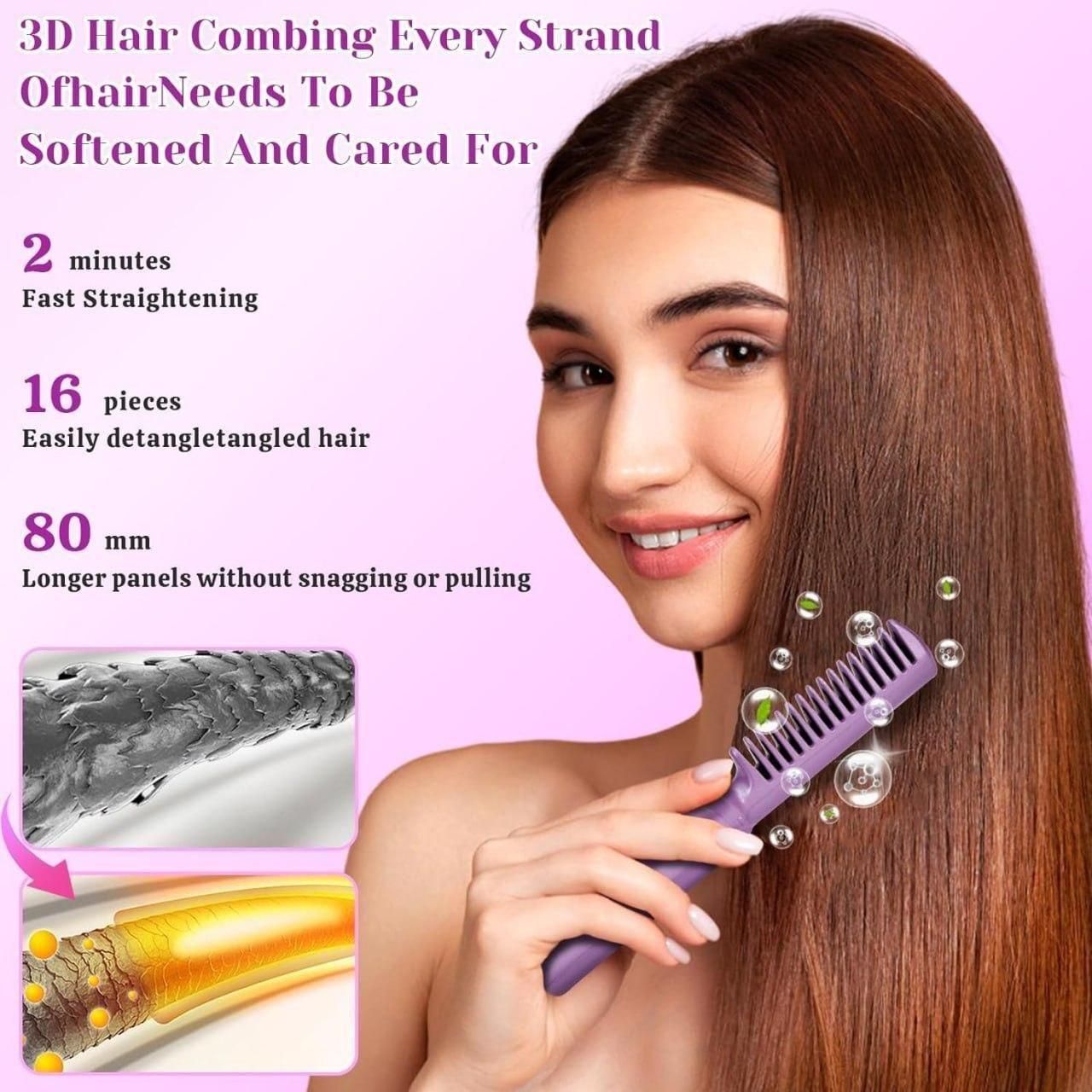 FairDealWorldShop Meneflix Portable Mini Hair Straightener Cordless Rechargeable Mini Adjustable Hair Straightener Hot Comb