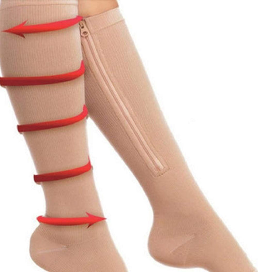 Unisex Medical Compression Socks with Zipper (1 Pair)