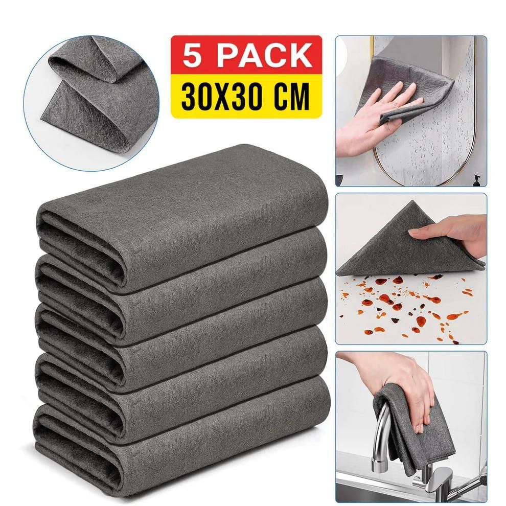 FairDealWorldShop Magic Cleaning Cloth Microfiber for Dusting (Pack of 5)
