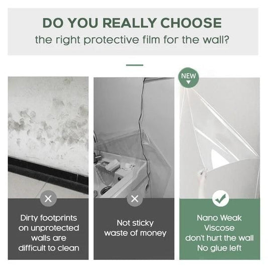 Self-Adhesive Transparent Electrostatic Wall Protection Film – Buy 1 Get 1 Free