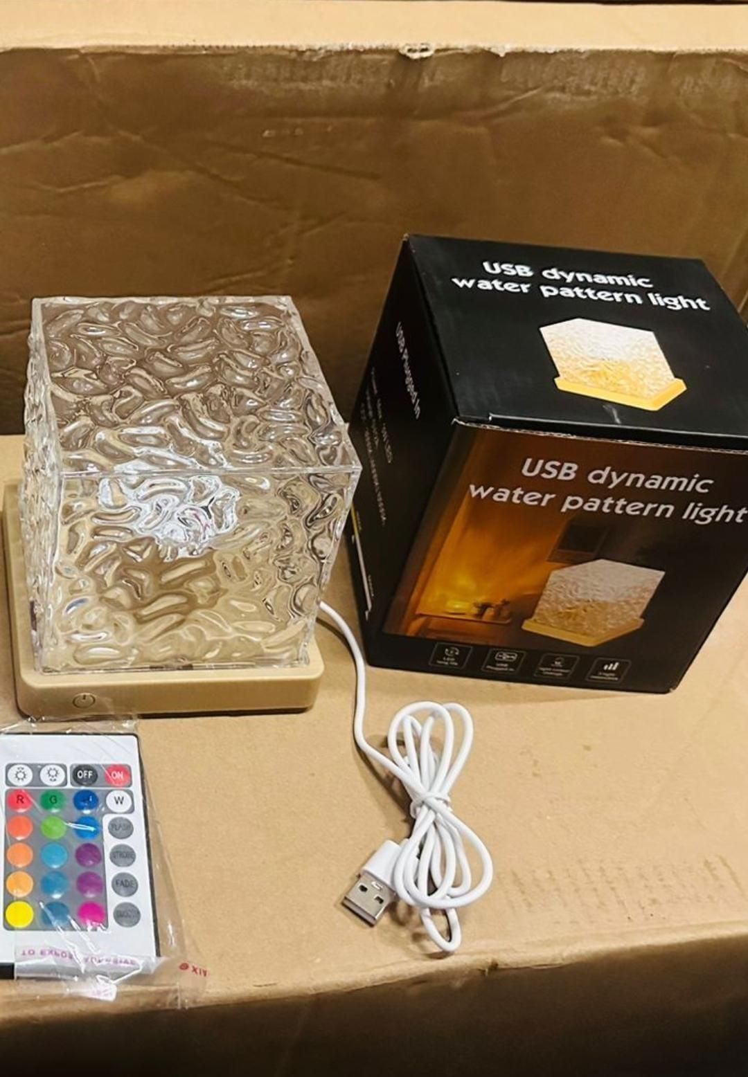 Water Ripple Night Lamp – Rotating Aura Light