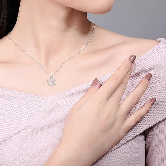 Silver Birthstone Pendant with Chain – Pack of 1