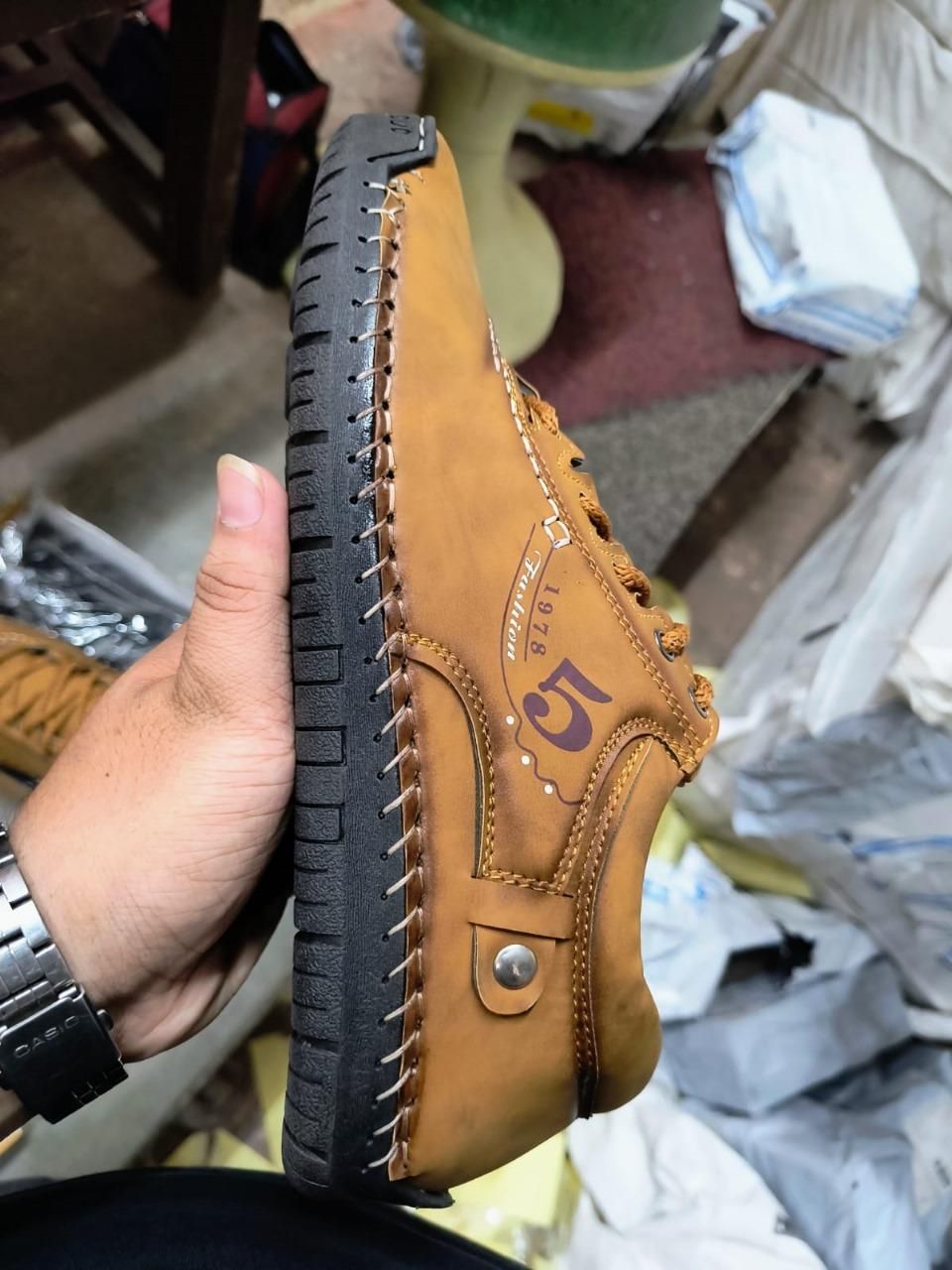 FairDealWorldShop Men's Casual Leather Tan Shoes Lightweight