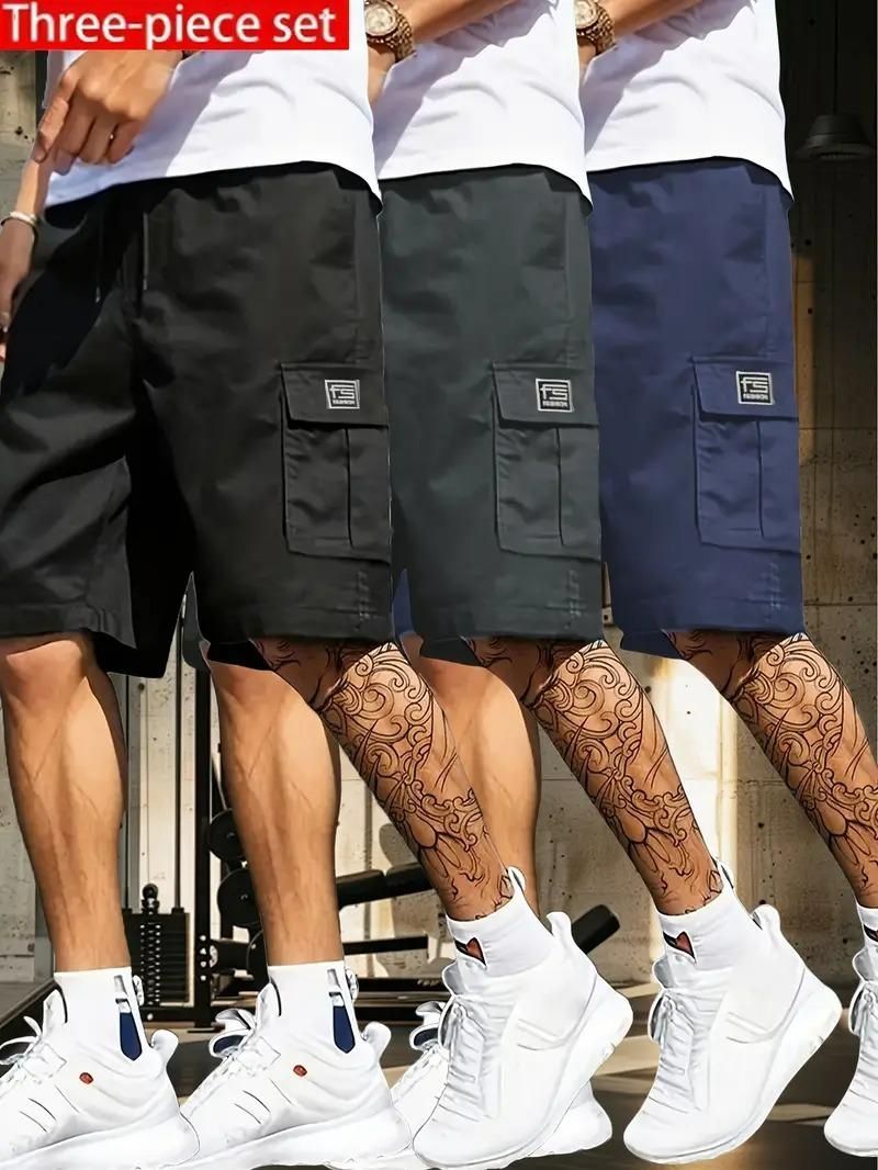 FairDealWorldShop Men's Cotton Casual Cargo Shorts Pack of 3
