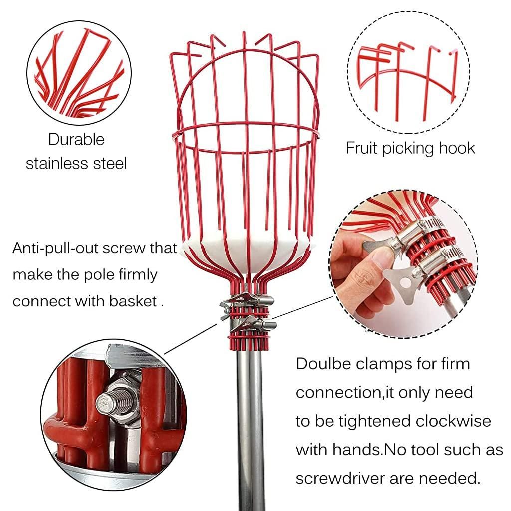 Fruit Picker Tool with Basket for Easy Harvesting