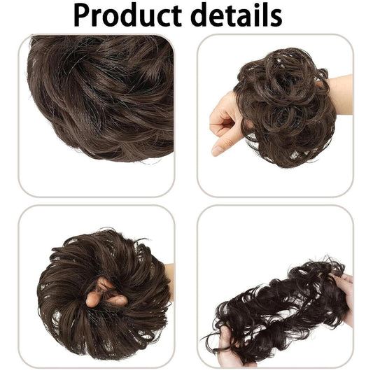 Elastic Artificial Hair Bun – Brown & Black, Pack of 2