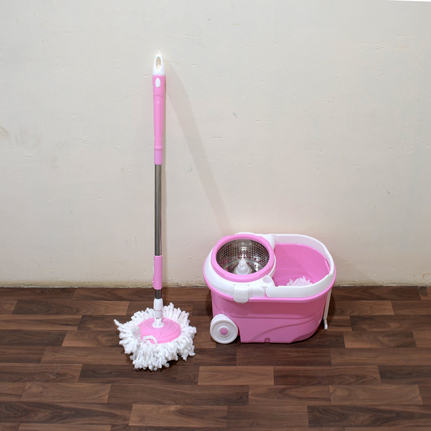 4105 Mop With Bucket For Floor Cleaning With Steel Spin Mop For Floor Cleaning Floor Cleaner Mop Spin Mop Magic Mop Mop Stick Spin Mop Set With Bucket Household Office Cleaning Tool Mop