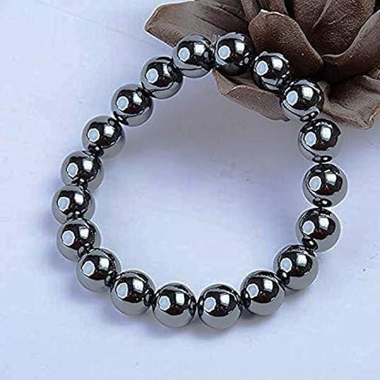 FairDealWorldShop Natural Round Beads Magnetic Hematite Crystal Stone 8mm Bracelet (Pack of 2)