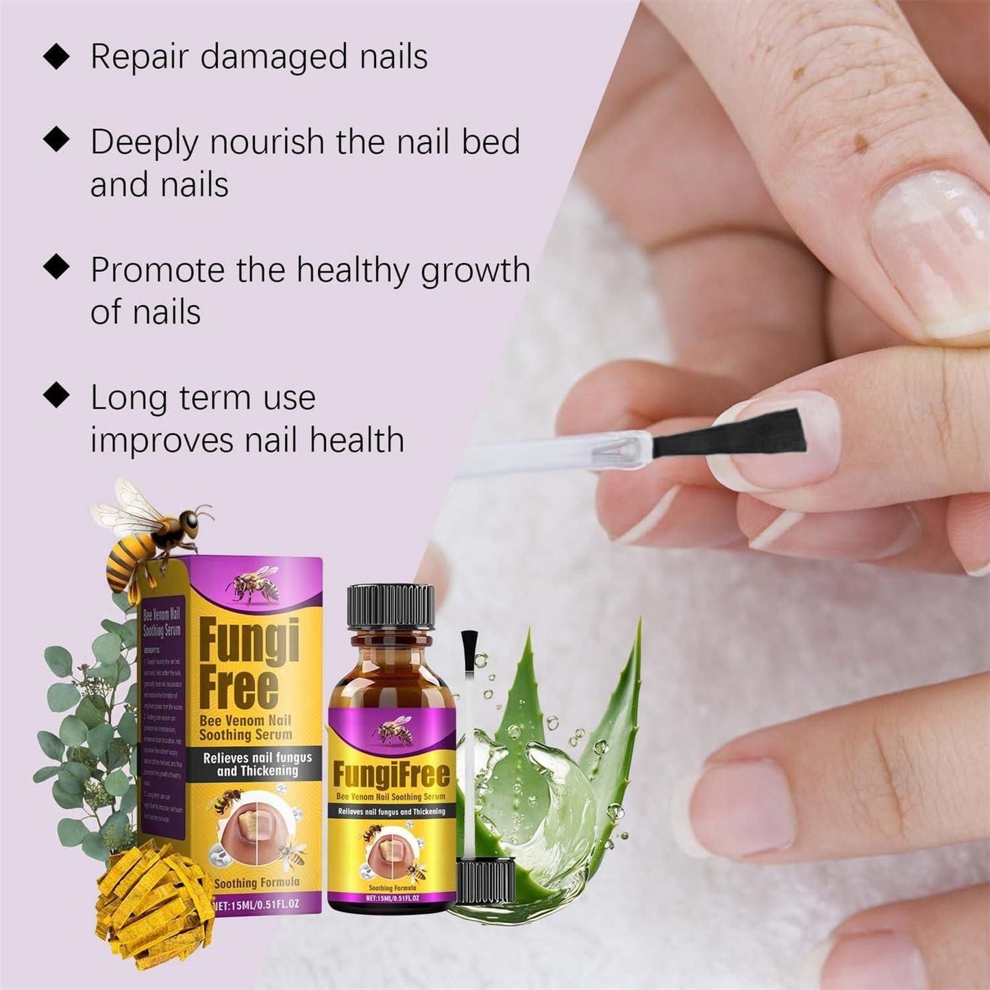 Fungi-Free Bee Venom Nail Treatment Serum - 15ml, Pack of 2