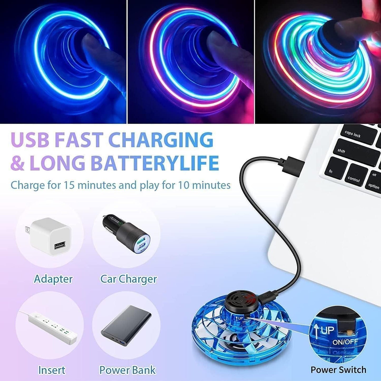 Magic Flying Orb Spinner Outdoor Toy – Assorted Colors