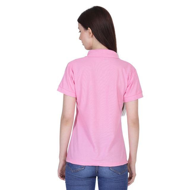 Ketex Pink Cotton Blend Polo Neck T-Shirt
