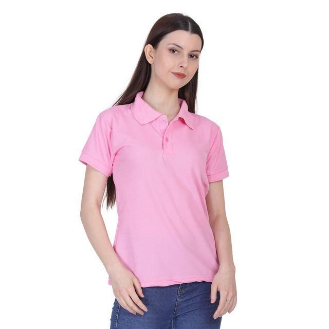 FairDealWorldShop Ketex Pink Cotton Blend Polo Neck Tshirt