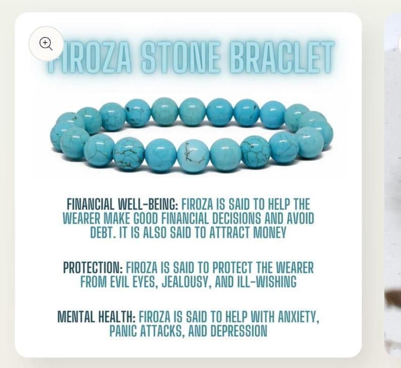 Firoza (Turquoise) Beaded Stone Bracelet