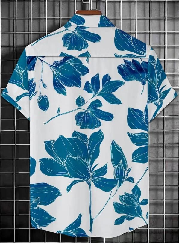 FairDealWorldShop Men's Printed Half Sleeves Regular Collar Casual Shirt