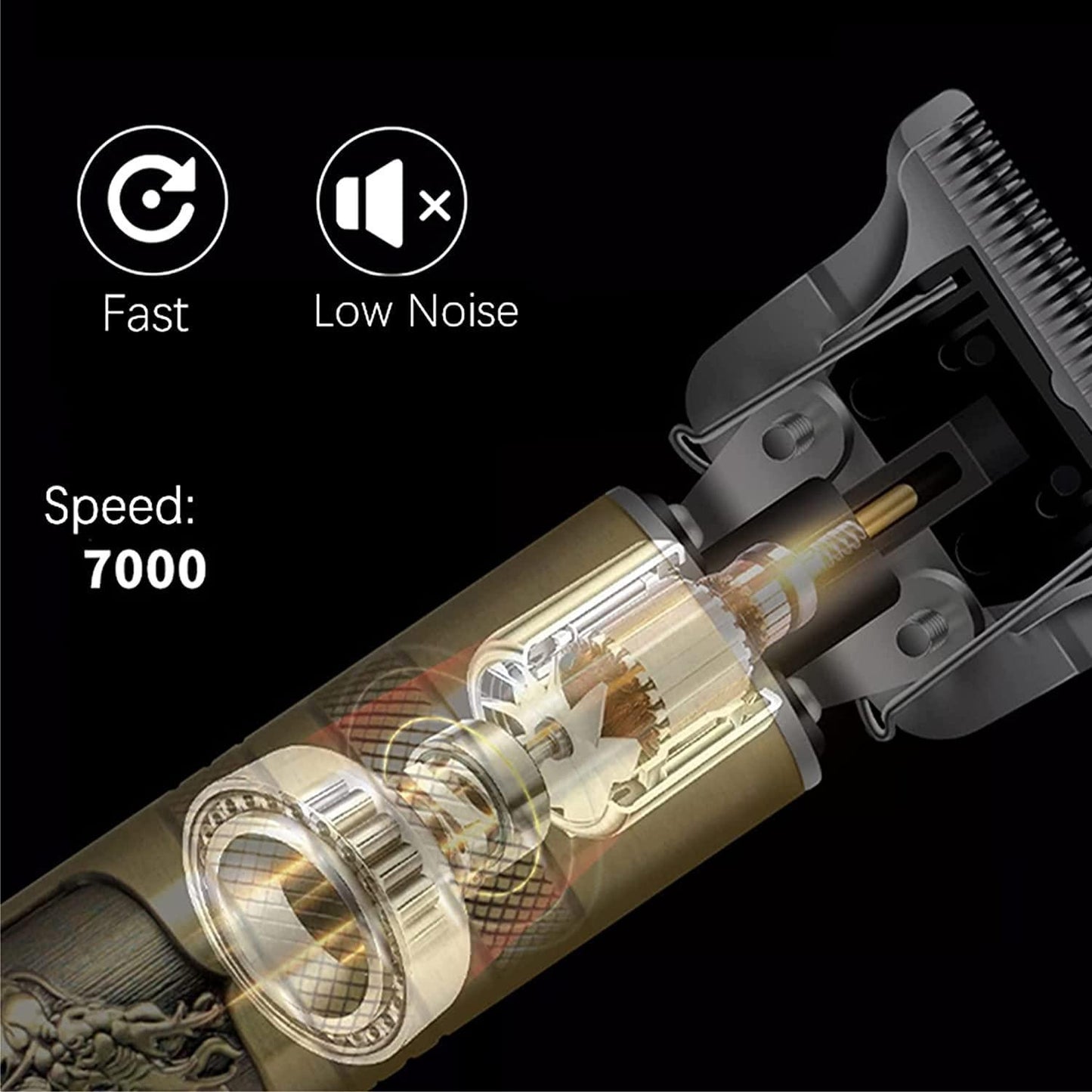 Hair Trimmer for Men Buddha Style – Adjustable Blade Professional Clipper (Golden)