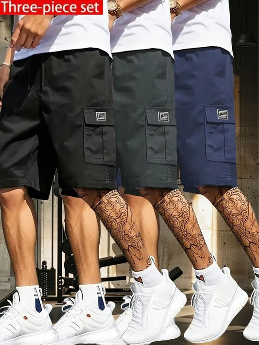 FairDealWorldShop Men's Cotton Casual Cargo Shorts Pack of 3