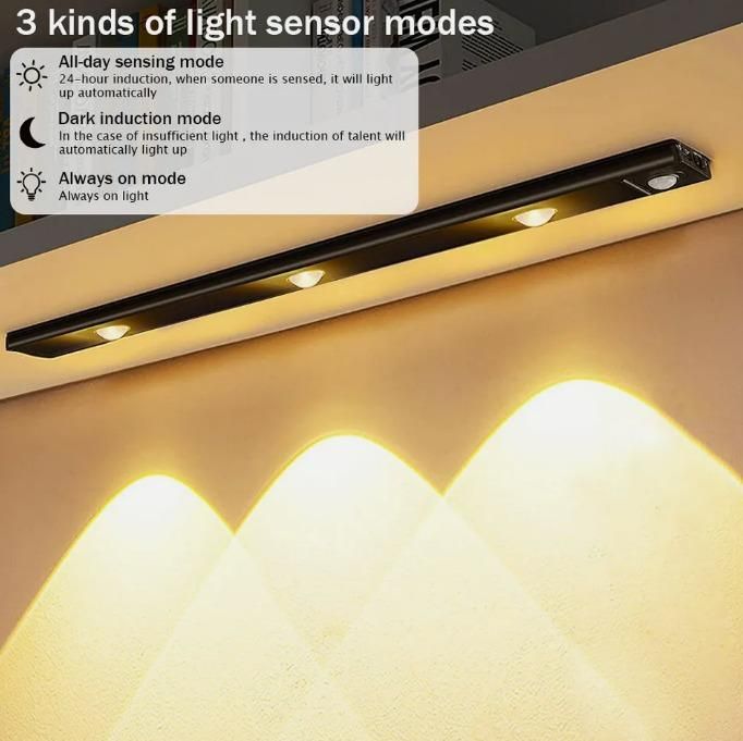 LED PIR Motion Sensor Cabinet Light with USB Rechargeable Battery