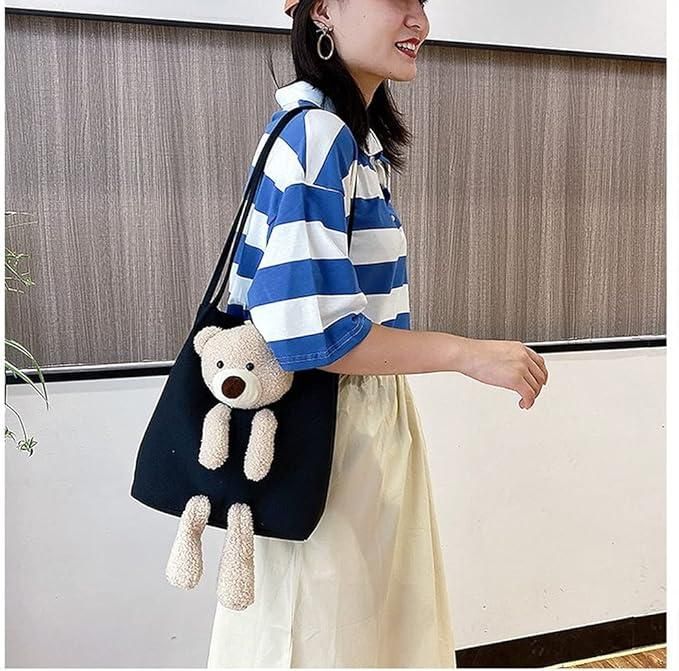 FairDealWorldShop Cute Shoulder Bag Kawaii Tote Handbag with Cute Teddy Bear